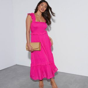 Feminine Frills Smocked Maxi Dress